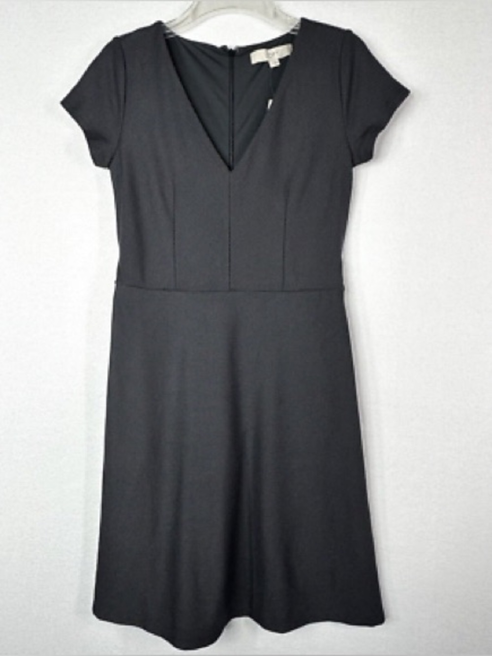 LOFT Black V-Neck Midi Dress